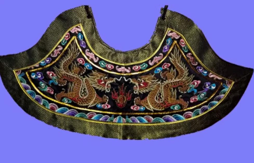 Chinese Opera Costume Film Prop Qing Dynasty Dragon Cloud Shoulder Cape