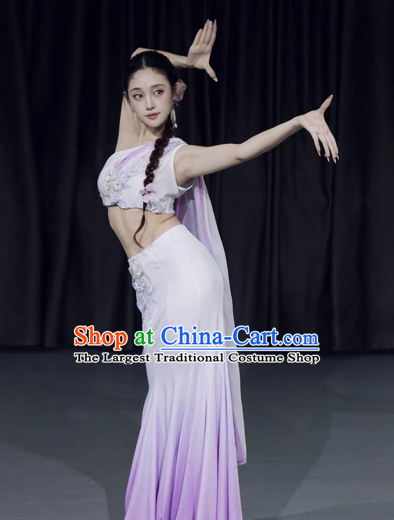 Ethnic Dai Dance Costume Chinese National Attire Yunnan Peacock Dance Performance Outfit