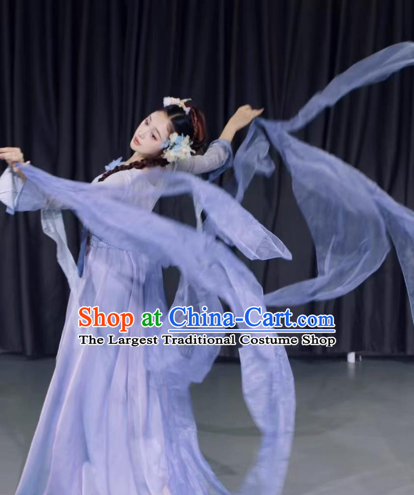 Chinese Butterfly Classical Dance Costume Kong Tan Zhi Dance Outfit Gradient Chiffon Dress