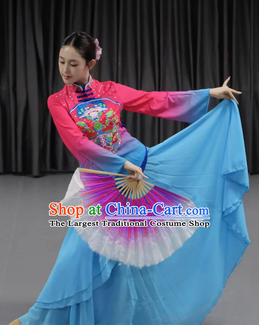 Jiaozhou Yangko Dance Costume Northern Shaanxi Celebration Female Classical Dance Outfit Fan Dance Attire