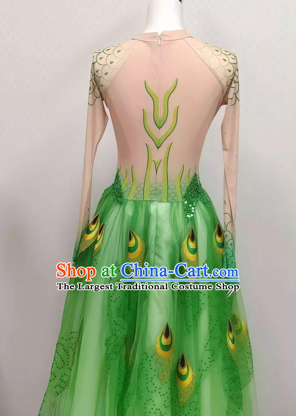Yang Liping Peacock Dance Costume Chinese Dance Gown Spirit Of Peacock Stage Performance Green Dress