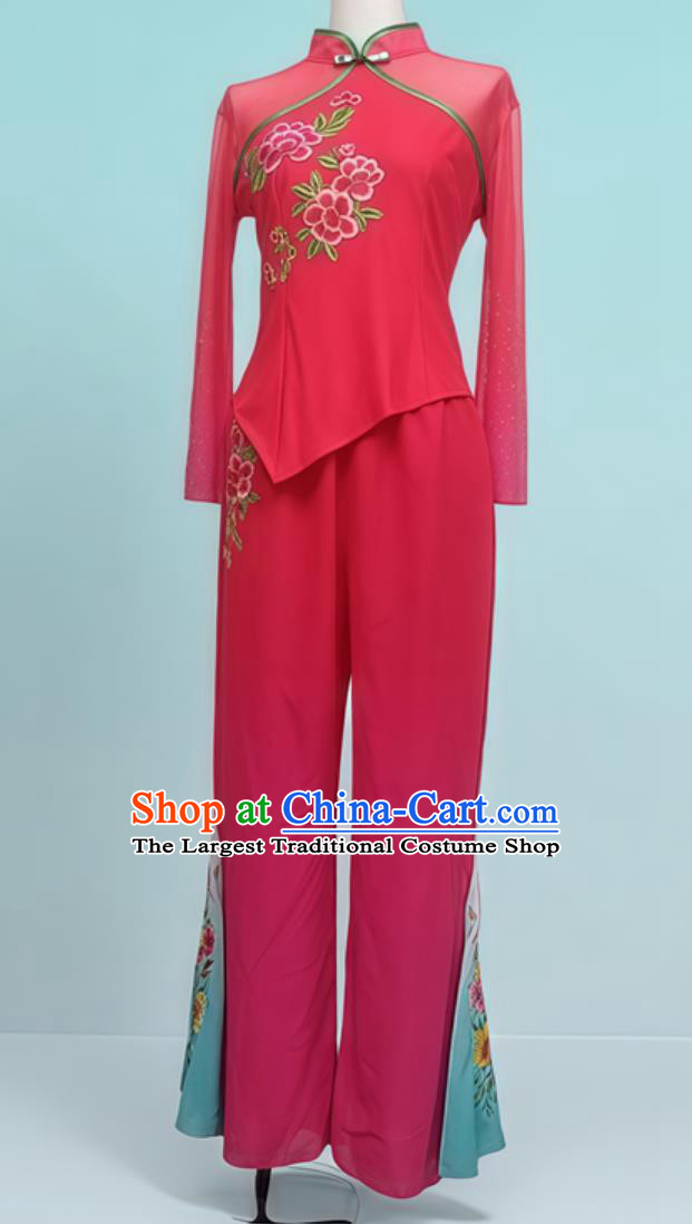 Chinese Festive Performance Clothing Yangko Dance Costume Fan Dance Outfit