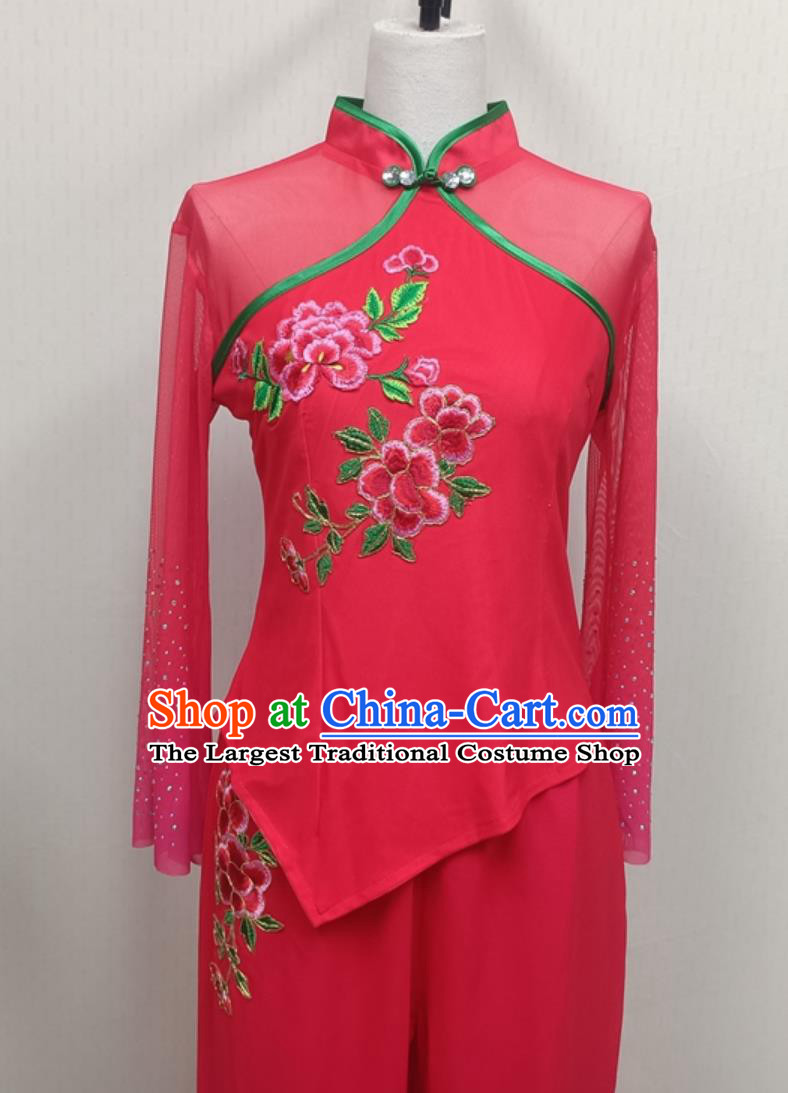 Chinese Festive Performance Clothing Yangko Dance Costume Fan Dance Outfit