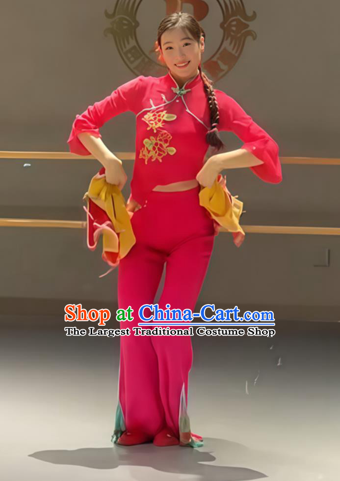 Chinese Festive Performance Clothing Yangko Dance Costume Fan Dance Outfit