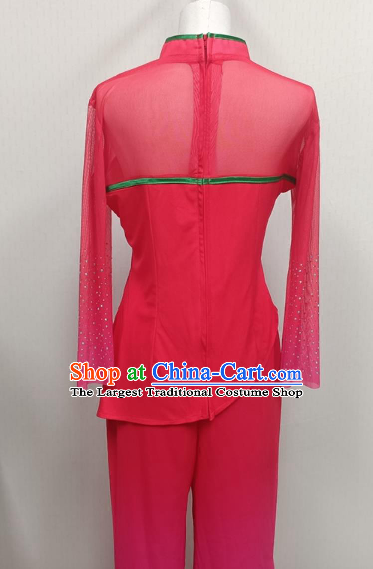 Chinese Festive Performance Clothing Yangko Dance Costume Fan Dance Outfit