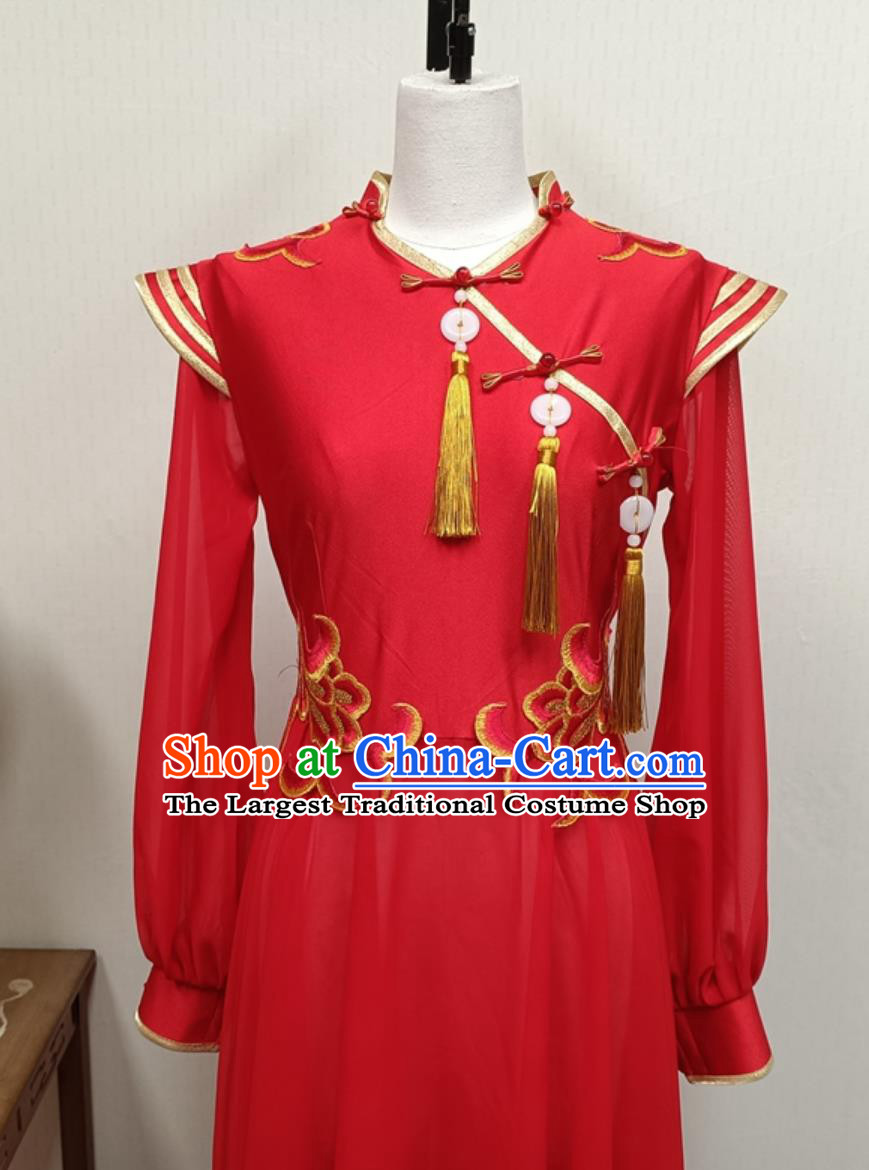 Guangzhou Yingge Dance Fujian God Parade Drum Costume Women Chinese Majestic Drum Team Outfit Festive Performance Attire