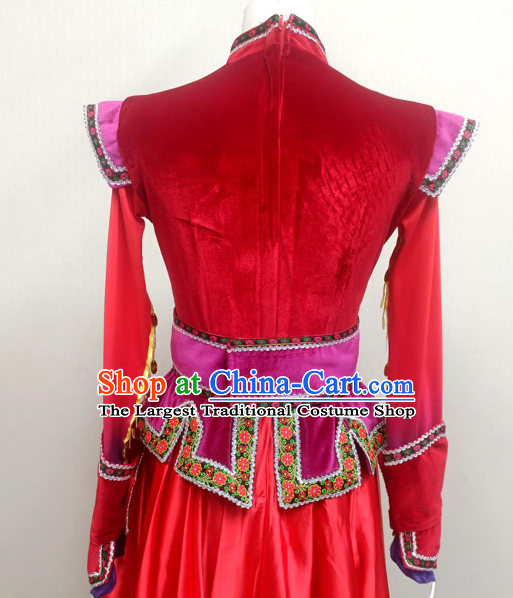 Mongolian Performance Costume Women Chinese Ethnic Minority Mongolian Robe Art Exam Performance Dress