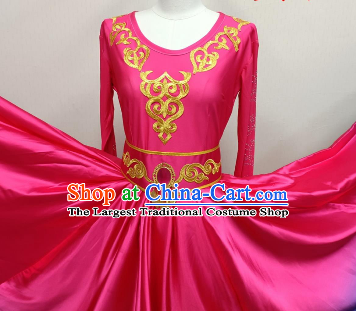 Xinjiang Dance Performance Costume Chinese Ethnic Style Long Dress Uyghur Performance Outfit Women Opening Dance Clothing