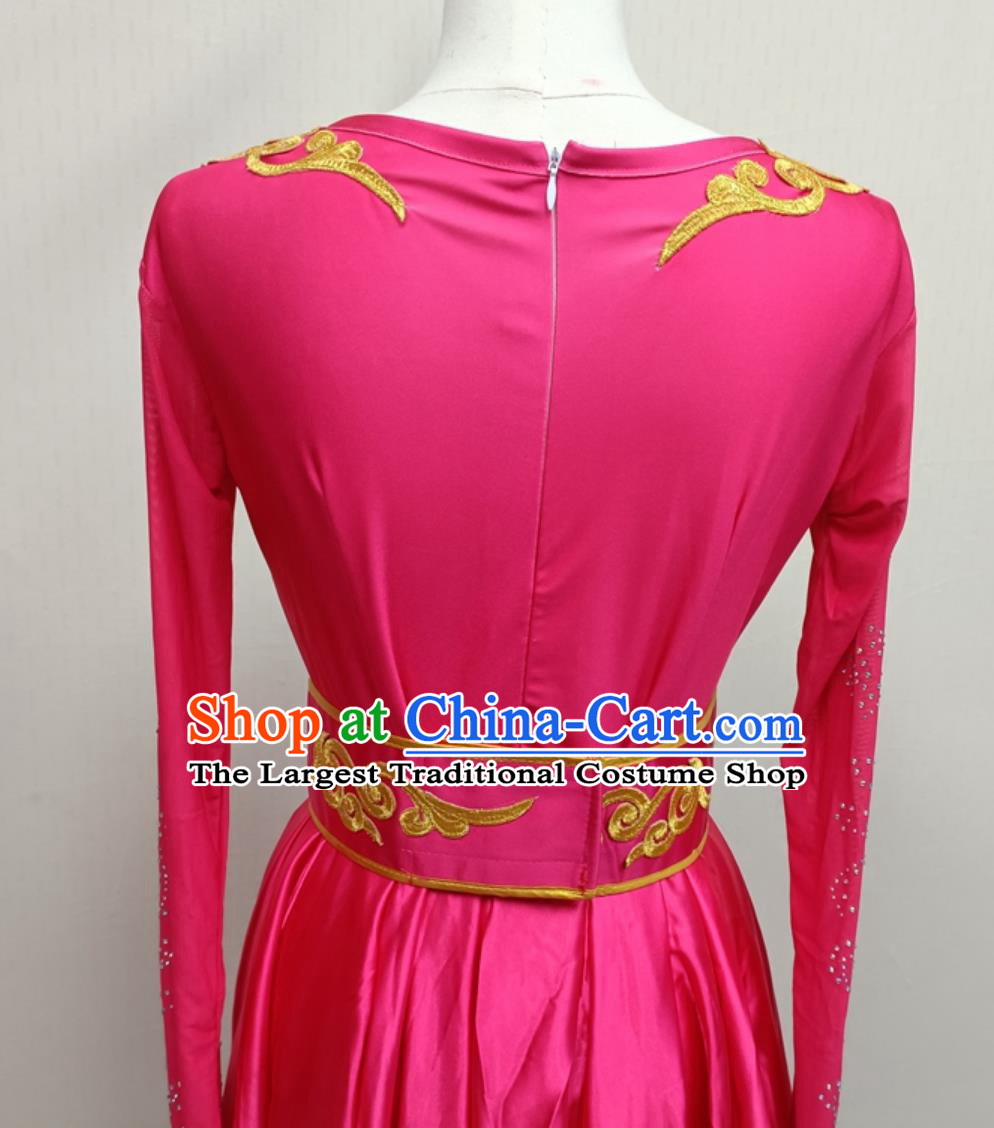 Xinjiang Dance Performance Costume Chinese Ethnic Style Long Dress Uyghur Performance Outfit Women Opening Dance Clothing