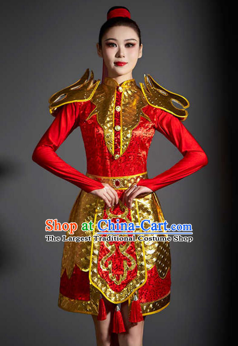 Chinese Drum Performance Costume Women Waist Drum Dance Yangko Dance Dress Festive Opening Ceremony Dragon Dance Clothing