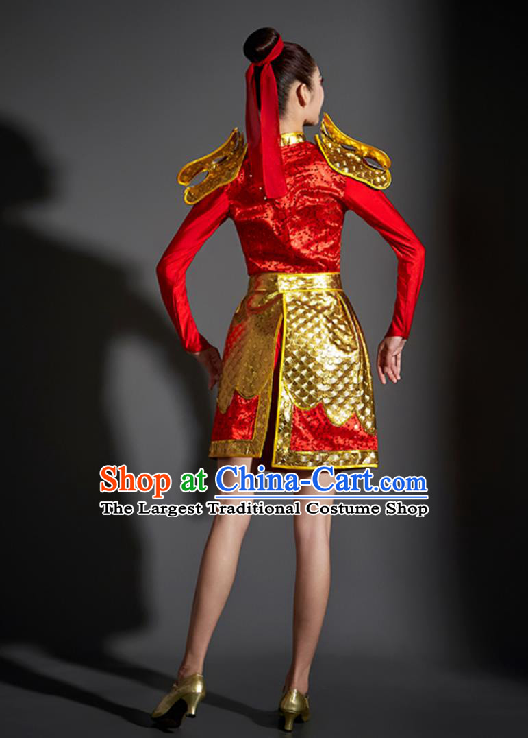 Chinese Drum Performance Costume Women Waist Drum Dance Yangko Dance Dress Festive Opening Ceremony Dragon Dance Clothing