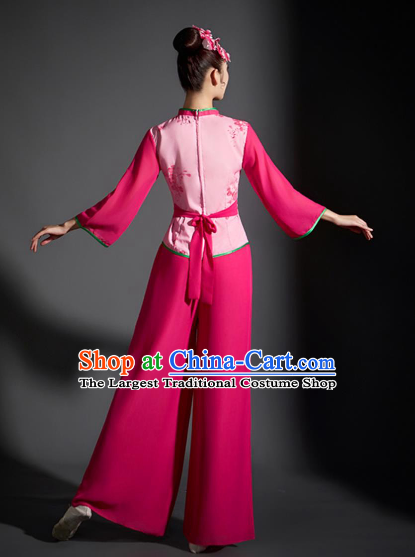 Chinese Style Classical Dance Costume Fan Performance Outfit Yangko Women Clothing