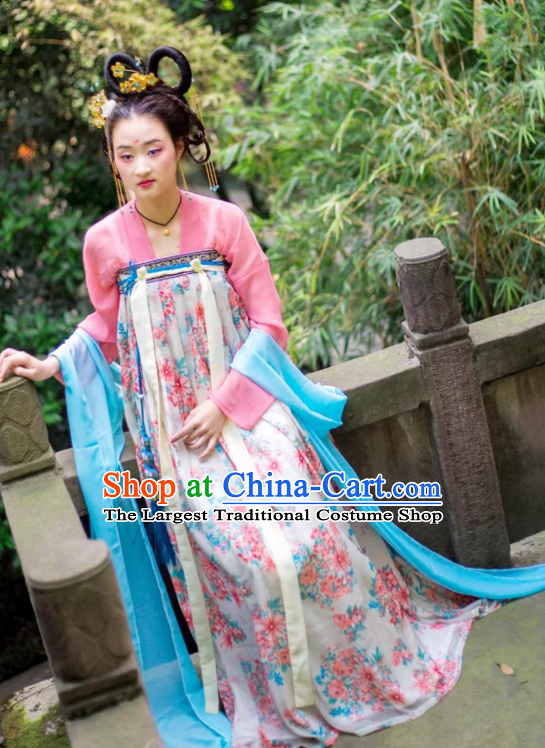 Hanfu Traditional Jacquard Printed Tang Dynasty Dress Ancient Chinese Court Woman Duijin Qixiong Ruqun