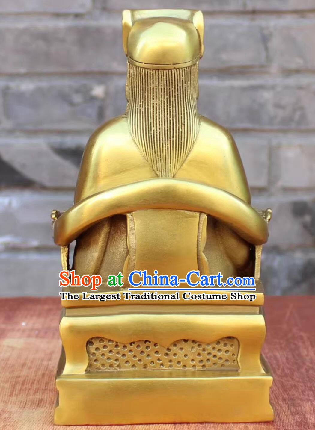 Handmade Full Copper Statue Of Yanluo Wang Brass King Of Hell Ornament Ten Courts Of Hell Deity Yan Wang Statue