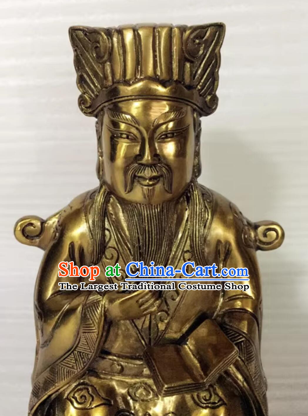 Ten Courts Of Hell Deity Yan Wang Statue Handmade Brass Yanluo Wang Statue King Of Hell Ornament
