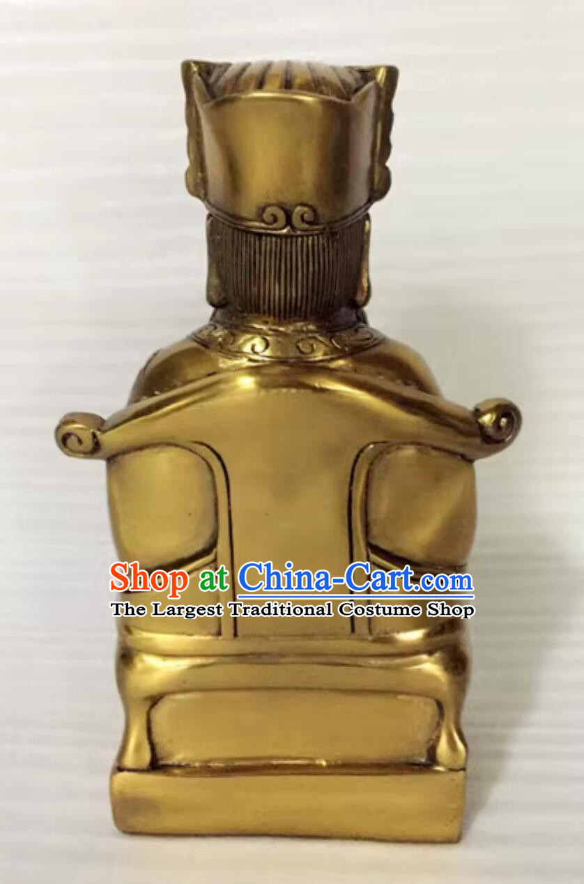 Ten Courts Of Hell Deity Yan Wang Statue Handmade Brass Yanluo Wang Statue King Of Hell Ornament