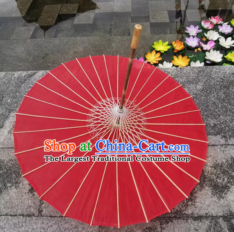 Traditional Chinese Wedding Umbrella Hanfu Red Silk Umbrella Handmade Classical Dance Umbrella