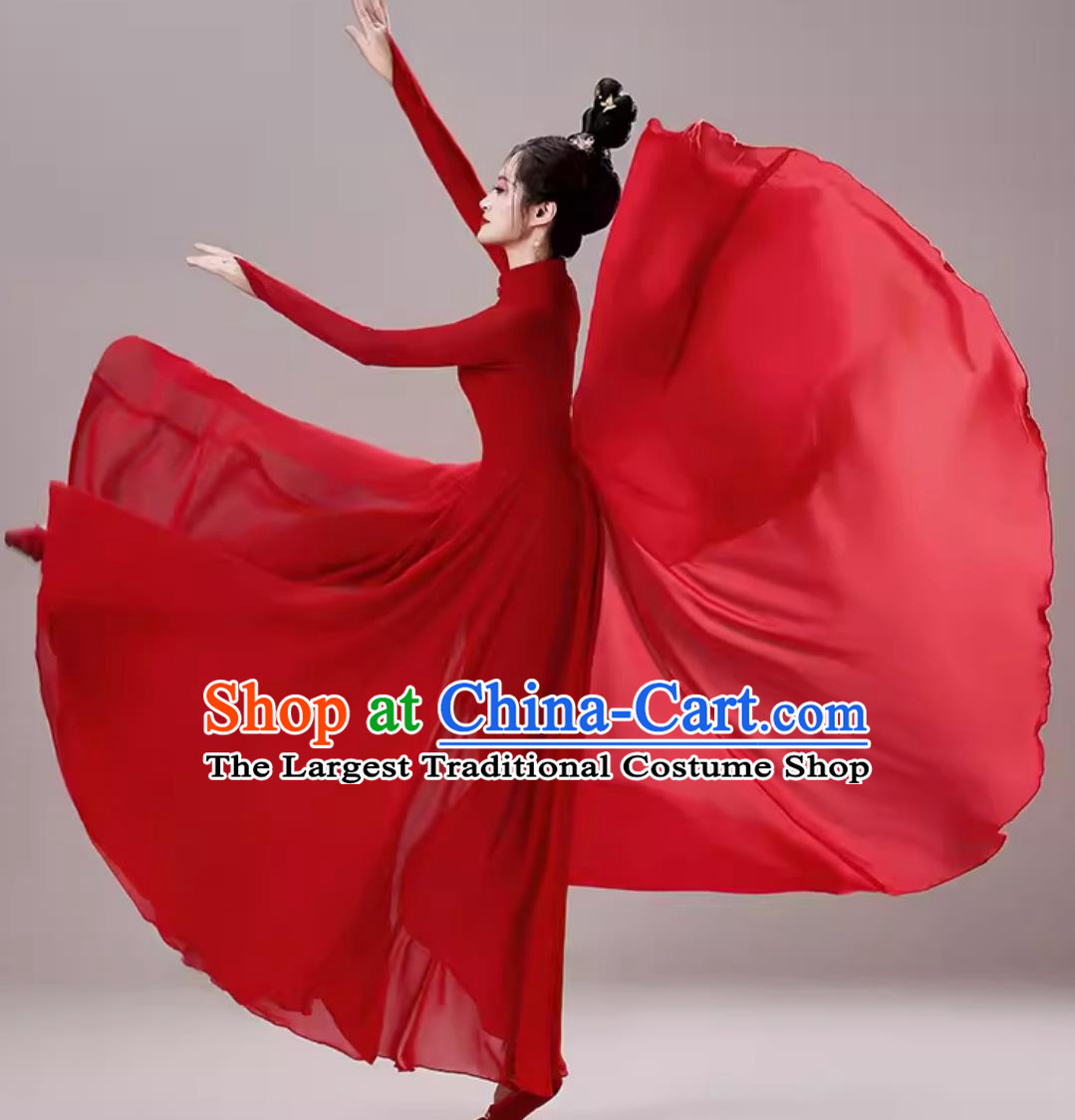 Chinese Classical Dance Costume Women Performance Red Dress Art Exam Training Dance Outfit