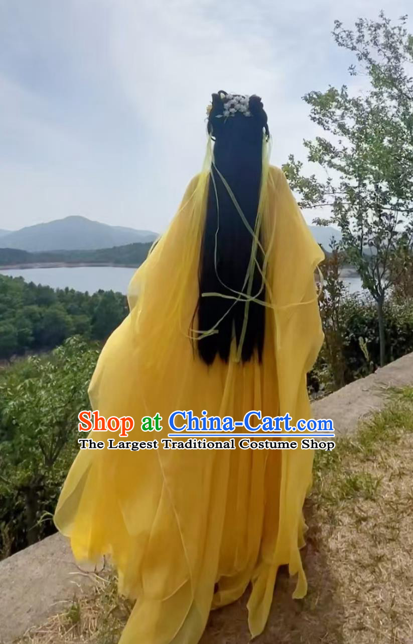 Traditional Yellow Hanfu Dress Song Dynasty Princess Costume Ancient Chinese Fairy Clothing