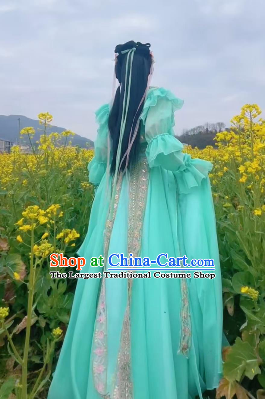 The Legend of Sword and Fairy Princess Ling Er Costume Ancient Chinese Fairy Clothing Traditional Green Hanfu Dress