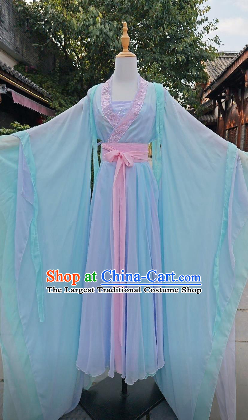 Traditional Light Blue Hanfu Dress Chinese Song Dynasty Princess Costume Ancient Fairy Clothing