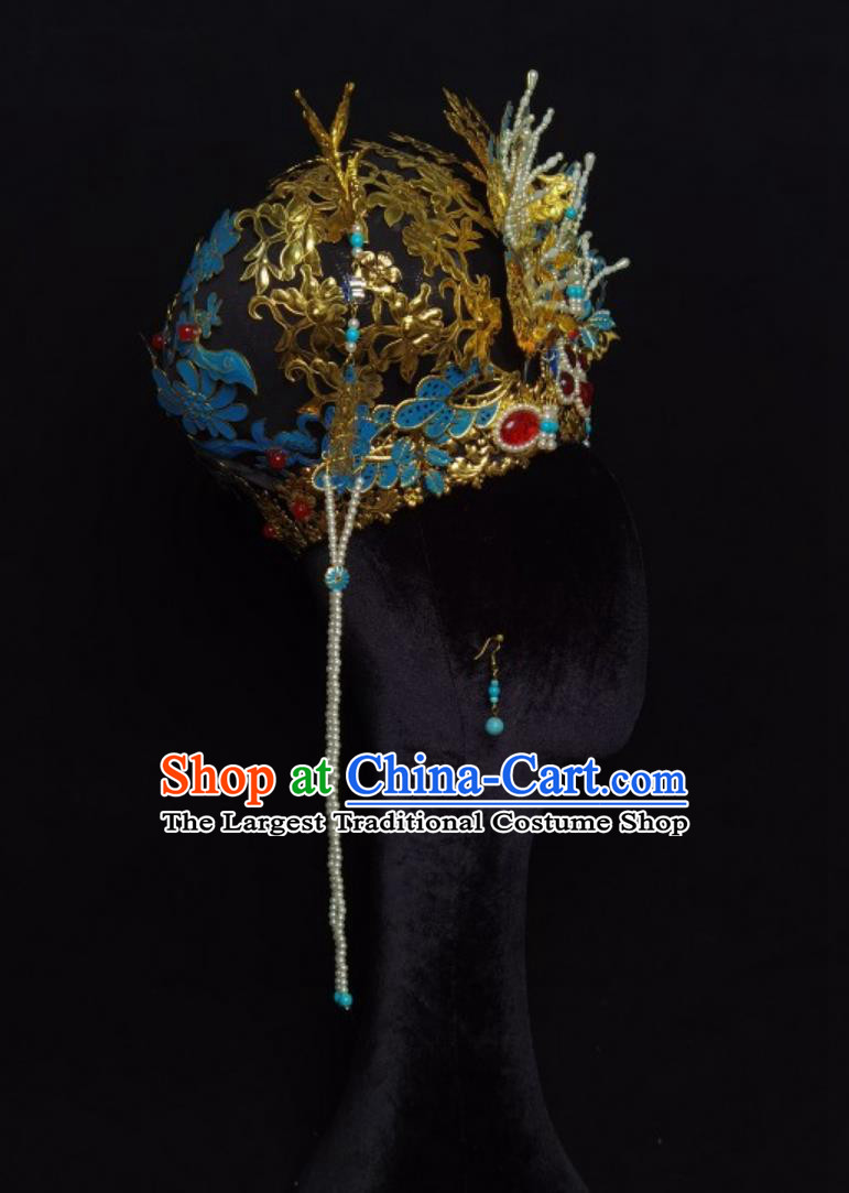 Ancient Chinese Royal Empress Hair Jewelry Imperial Ming Dynasty Phoenix Coronet Forbidden City Wedding Headdress