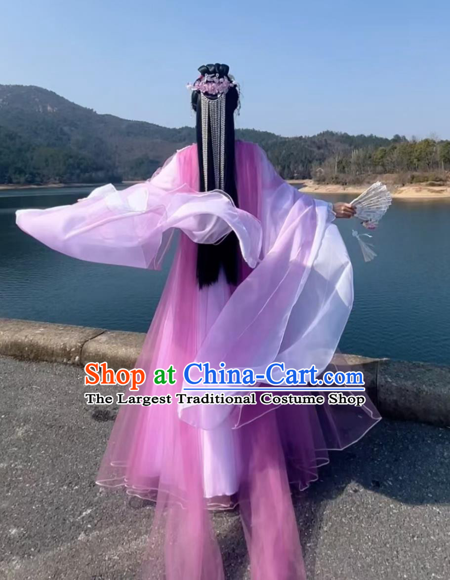 Women Wide Sleeve Hanfu Dress Ancient Fairy Clothing Traditional Chinese Costume