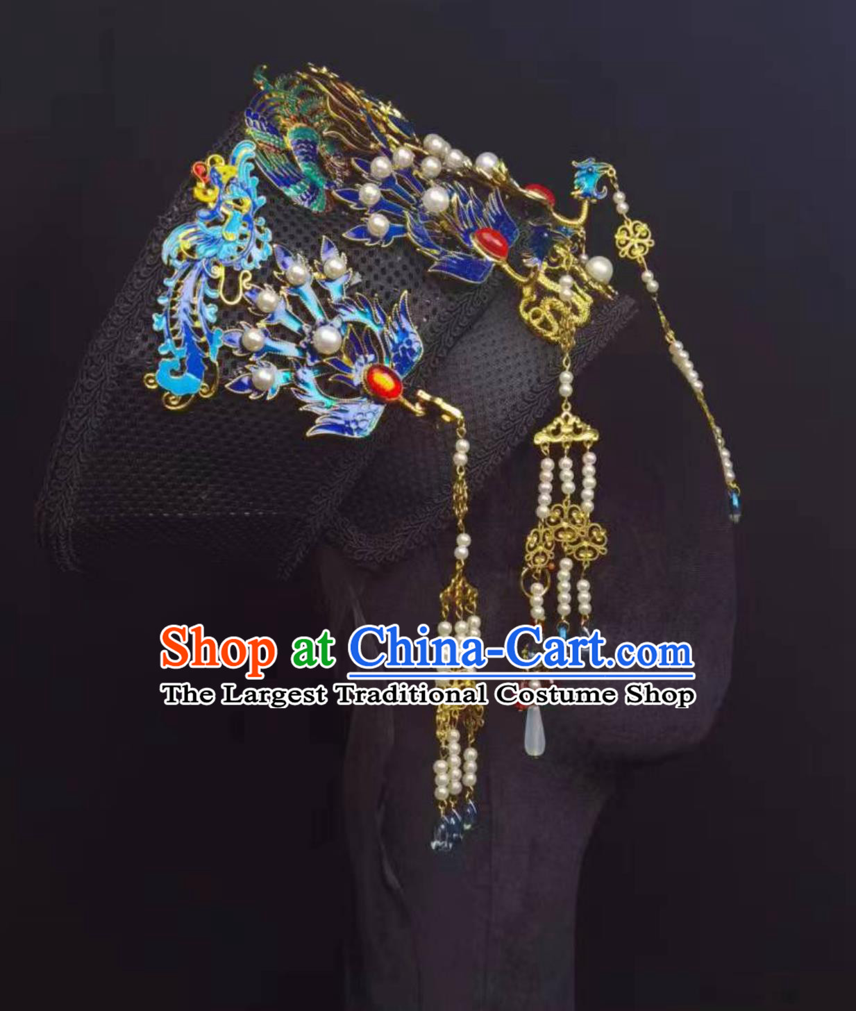 Qing Dynasty Manchu Headpiece Palace Drama Vintage Handmade Diadem Hair Ornament Ruyi Zhen Huan Zhuan Royal Court Hat