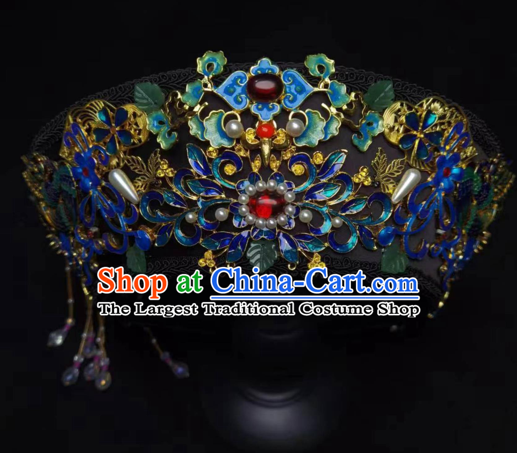 Handmade Hair Ornament Ruyi Zhen Huan Zhuan Royal Court Hat Qing Dynasty Manchu Headpiece Palace Drama Vintage Diadem