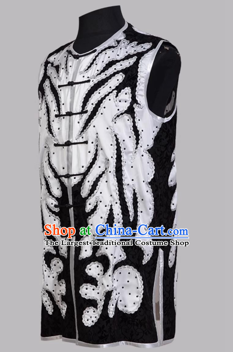 Nanquan Black White Contrast Competition Suit Kung Fu Clothing Chinese Wushu Martial Arts Uniform