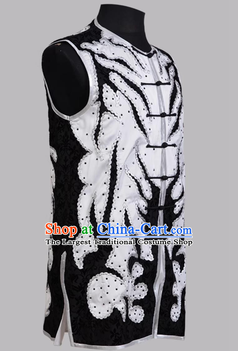 Nanquan Black White Contrast Competition Suit Kung Fu Clothing Chinese Wushu Martial Arts Uniform