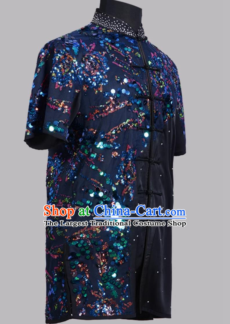 Multicolor Sequins Changquan Suit Kung Fu Training Wear Chinese Wushu Competition Uniform