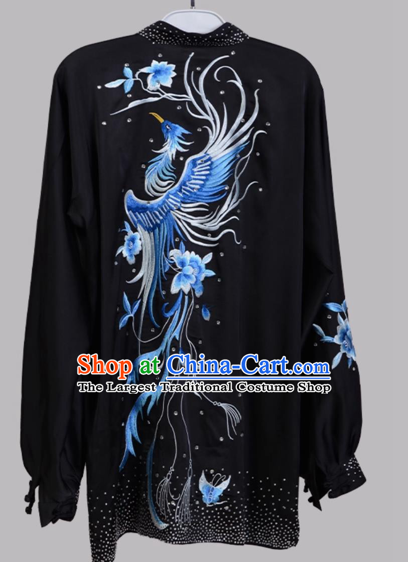 Chinese Taiji Training Wear Kung Fu Performance Outfit Embroidered Peony Tai Chi Suit