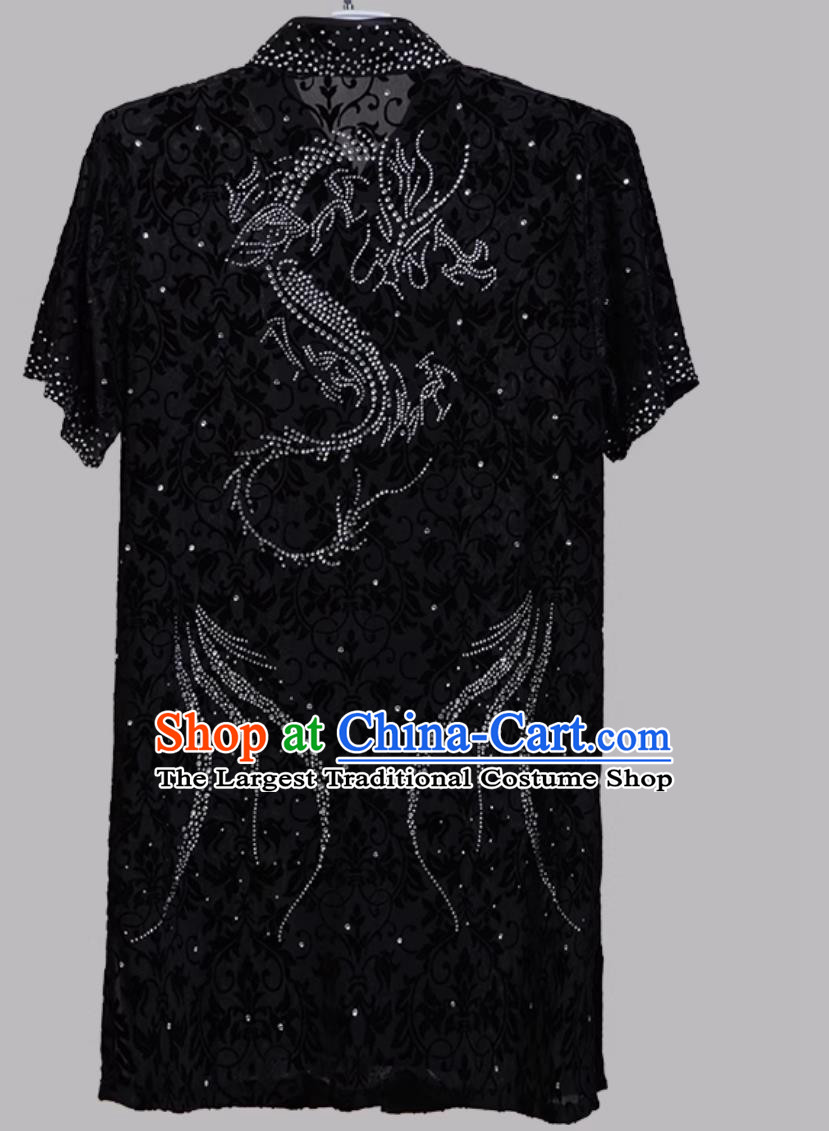 Crystal Rhinestone Martial Arts Suit Wushu Training Competition Outfit Qigong Kung Fu Costume