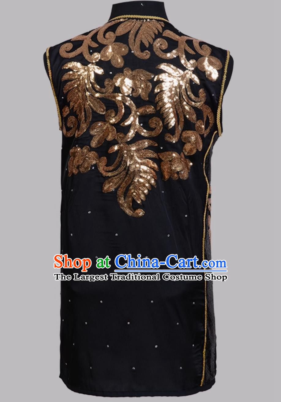 South Fist Costume Sequins Embroidery Kung Fu Suit Nanquan Colorful Costume Black Martial Arts Training Uniform