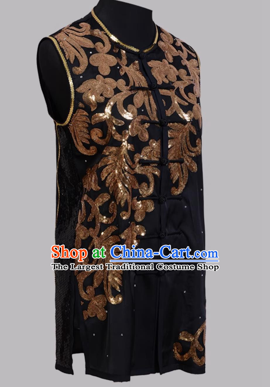 South Fist Costume Sequins Embroidery Kung Fu Suit Nanquan Colorful Costume Black Martial Arts Training Uniform