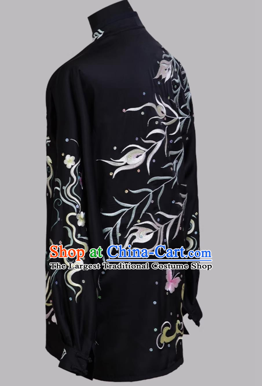 Wushu Training Wear Embroidered Phoenix Peony Tai Chi Suit Kung Fu Performance Outfit Martial Arts Competition Uniform