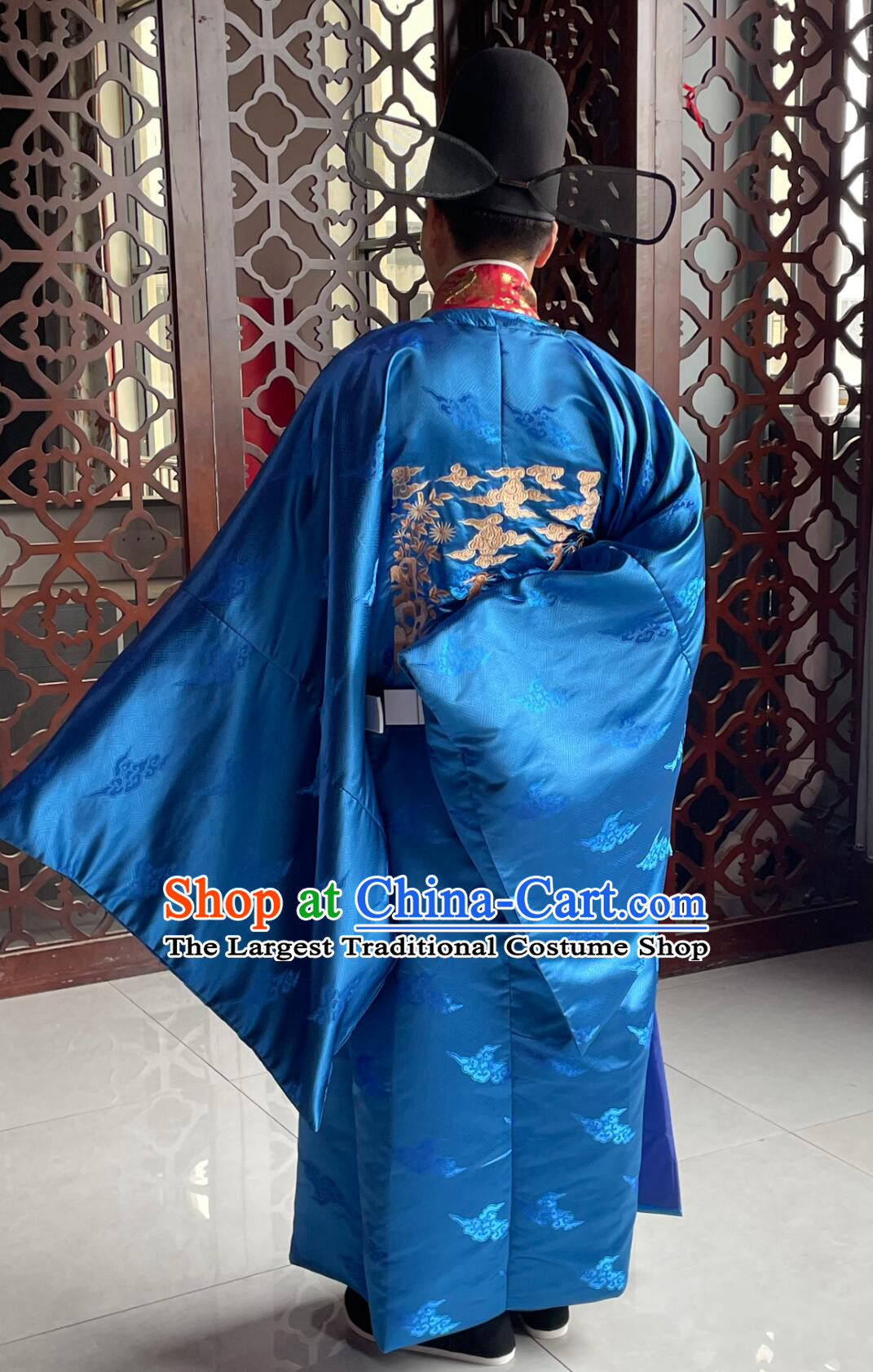 Ancient Ming Dynasty Blue Official Robe Chinese Drama The Legend of Zang Hai Imperial Astronomer Replica Clothing