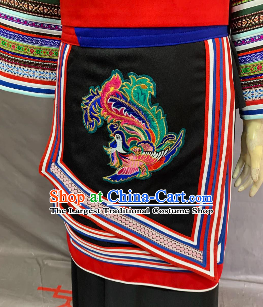 She Ethnic Costume Women Black Outfit Long Dress Embroidered  Ethnic Minority Chinese Traditional Clothing
