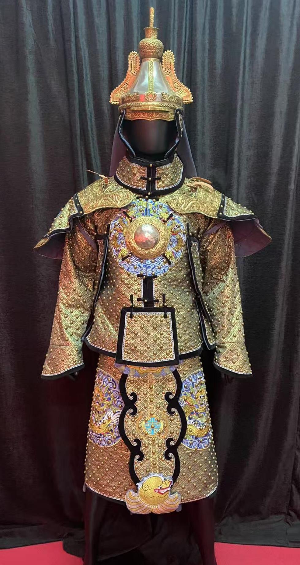 Chinese Qing Dynasty Armor Great Qing Emperor Kangxi Armor Suit Performance Costume