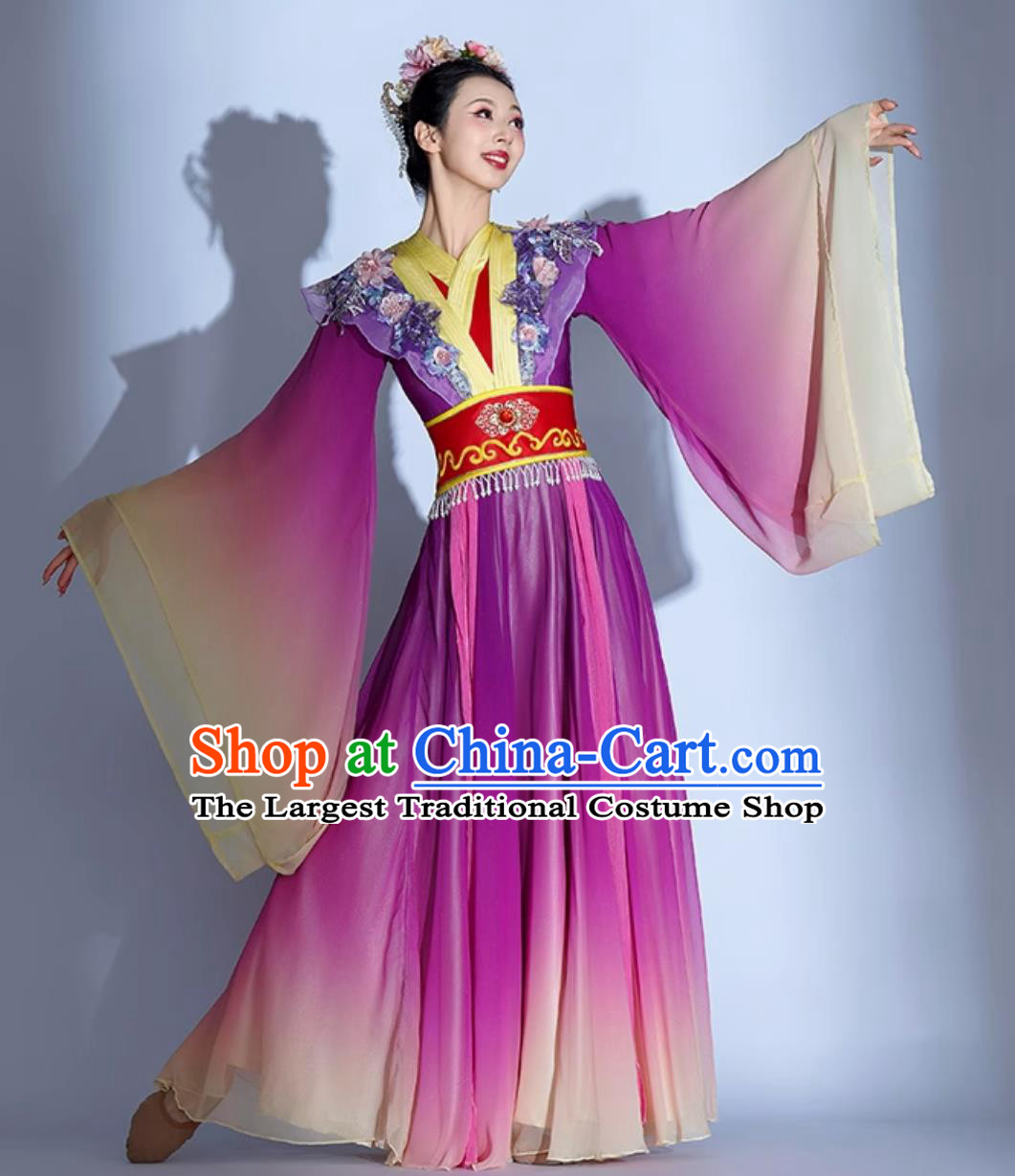 Purple Seven Fairies Hanfu Dance Attire Classical Dance Costume Women Elegant Chinese Style Ancient Dress