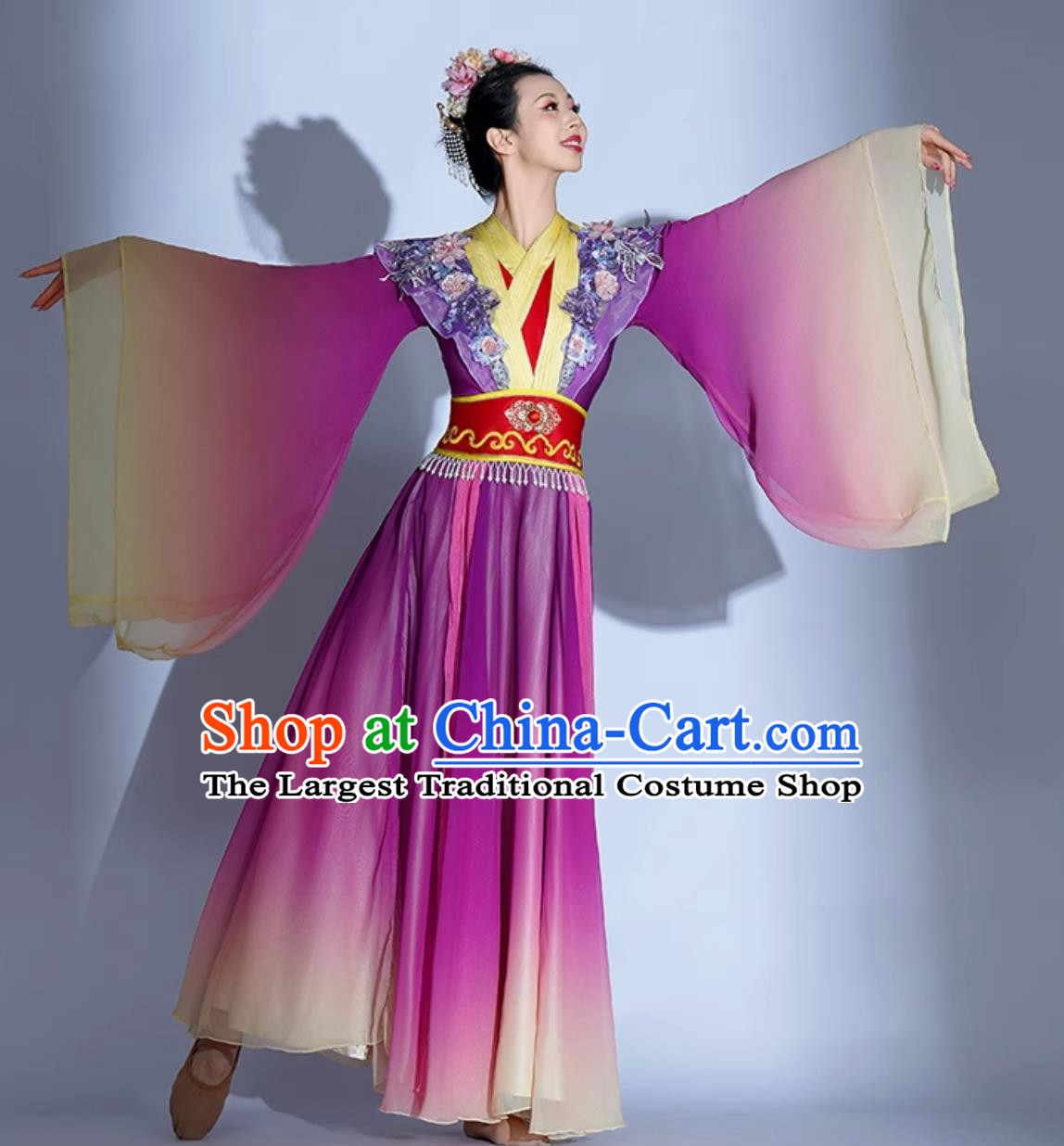 Purple Seven Fairies Hanfu Dance Attire Classical Dance Costume Women Elegant Chinese Style Ancient Dress