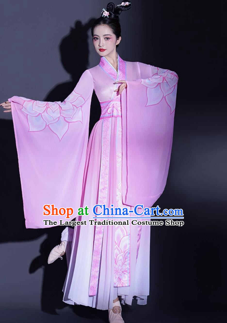 Women Chinese Style Han Tang Dynasty Ancient Hanfu Classical Dance Costume Wide Sleeve Flowing Fairy Dress Dance Attire