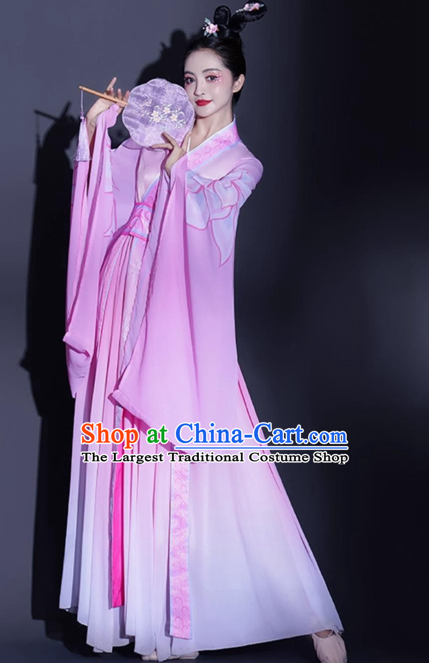 Women Chinese Style Han Tang Dynasty Ancient Hanfu Classical Dance Costume Wide Sleeve Flowing Fairy Dress Dance Attire