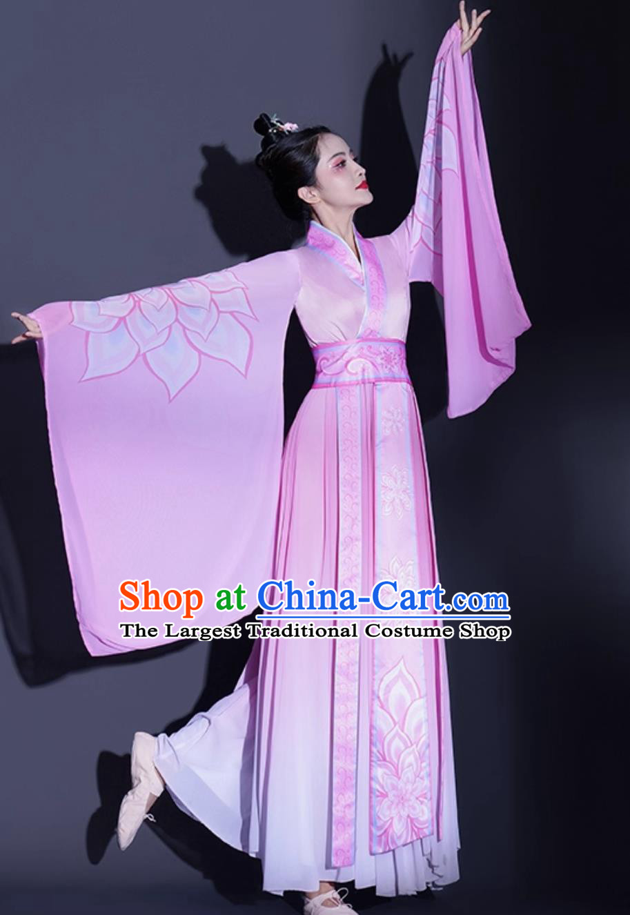 Women Chinese Style Han Tang Dynasty Ancient Hanfu Classical Dance Costume Wide Sleeve Flowing Fairy Dress Dance Attire