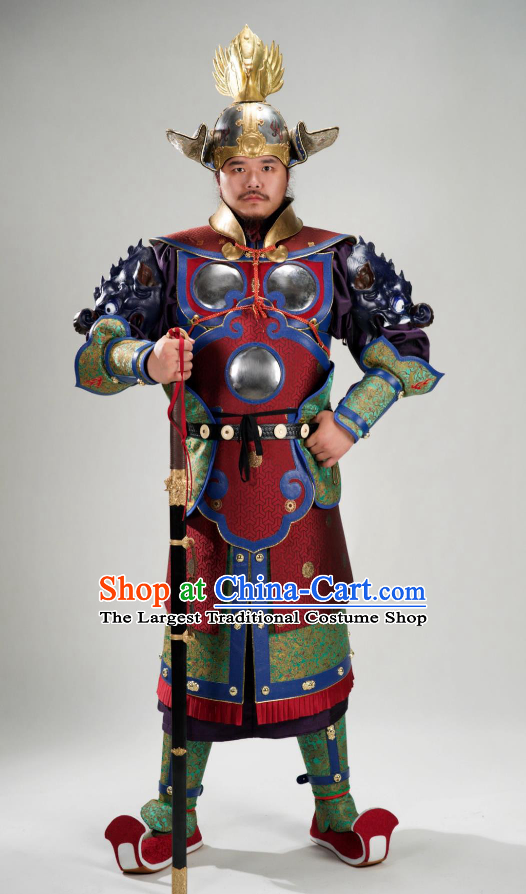 Chinese Armor Tang Dynasty Heavenly King Silk Thirteen Tang Armor and Helmet Set