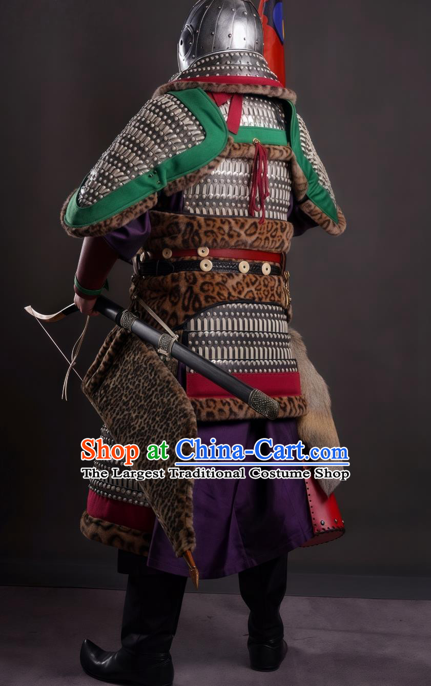 Tang Dynasty Princess Changle Armor Mural Warrior Lamellar Armor Chinese Tang Lamellar Armor and Helmet Set