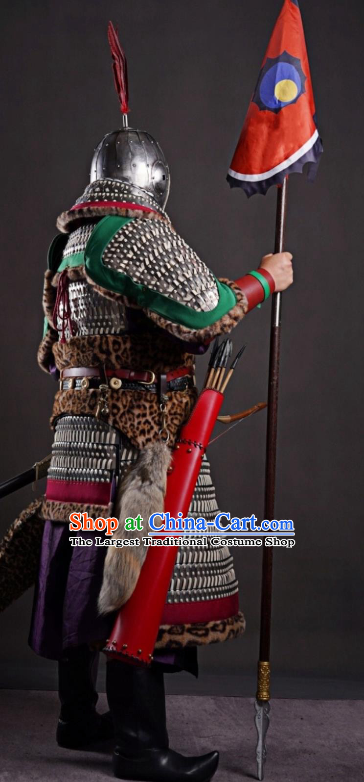 Tang Dynasty Princess Changle Armor Mural Warrior Lamellar Armor Chinese Tang Lamellar Armor and Helmet Set
