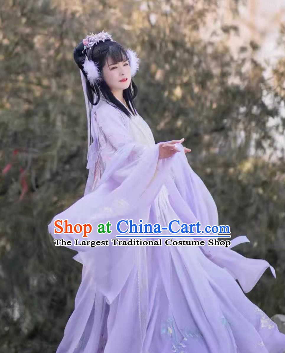 Phoenix Wisteria Embroidered Hanfu Dress Chinese Song Dynasty Ruqun Complete Set