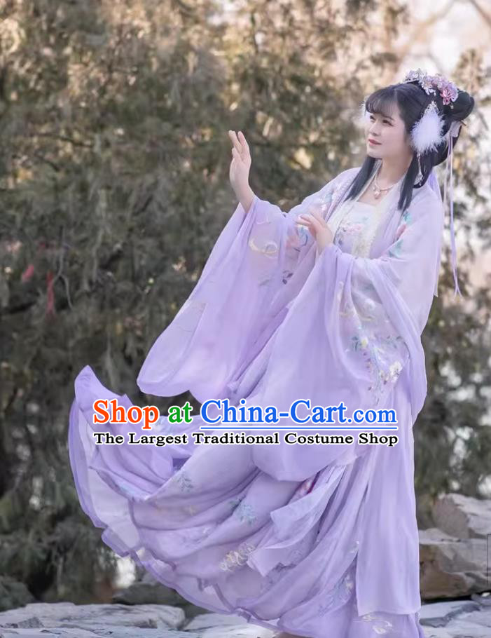 Phoenix Wisteria Embroidered Hanfu Dress Chinese Song Dynasty Ruqun Complete Set
